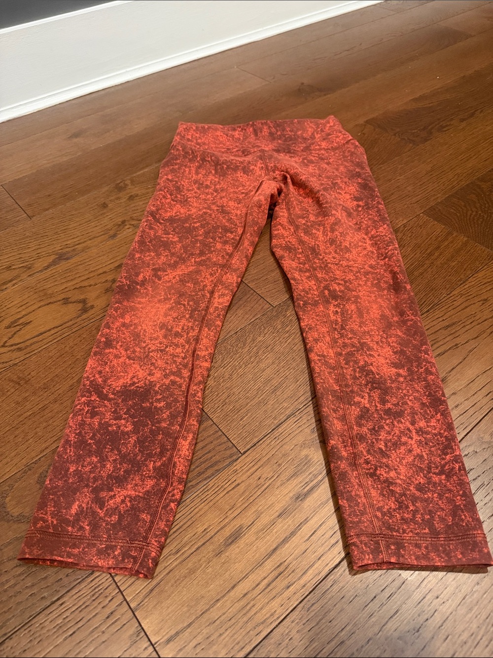 Lululemon. High-rise, align leggings. Orange marbled pattern. Rarely worn.